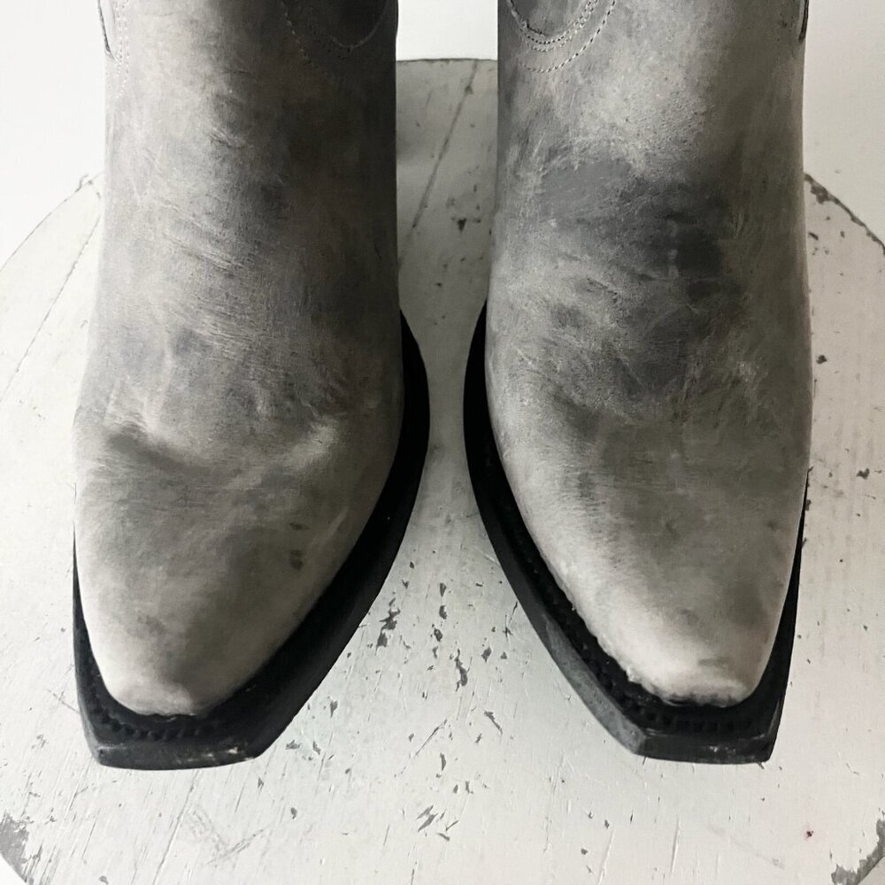Lane EMMA JANE Gray Cowboy Boots Leather Western Tall Snip Toe Size 9.5 - Picture 7 of 12